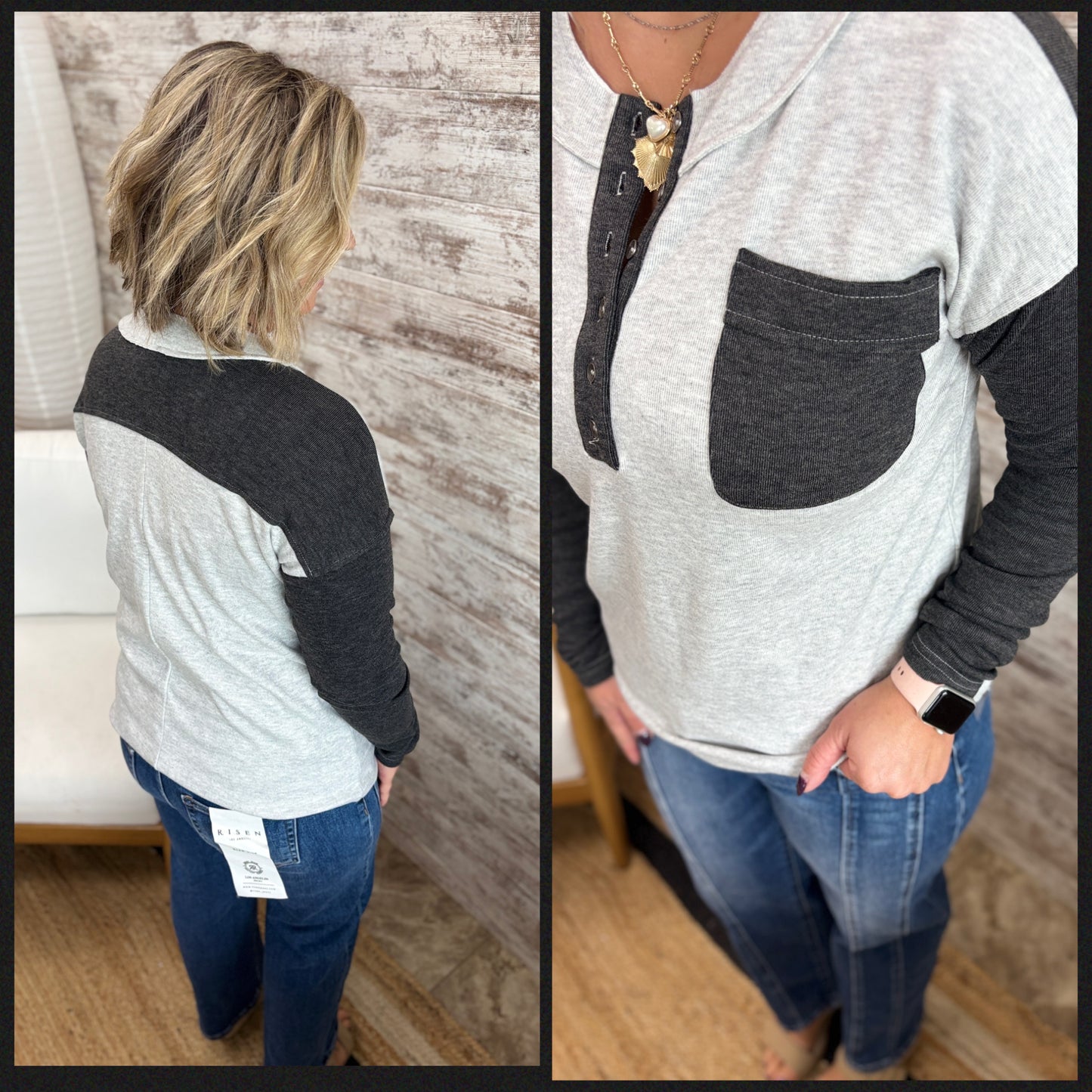 Soft Henley Long Sleeve ~ 2 Colors