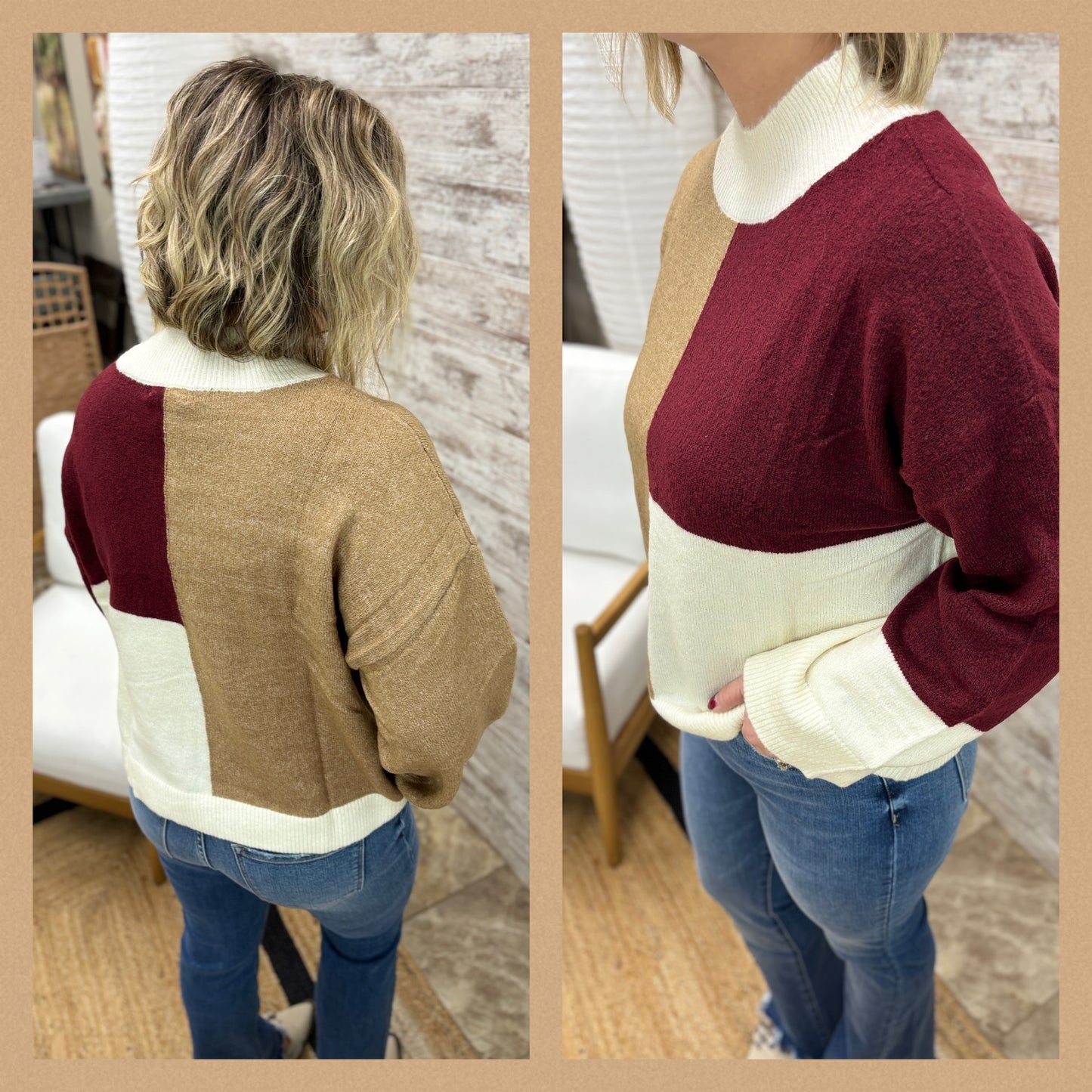 Rosewood Multi Coloblock Sweater