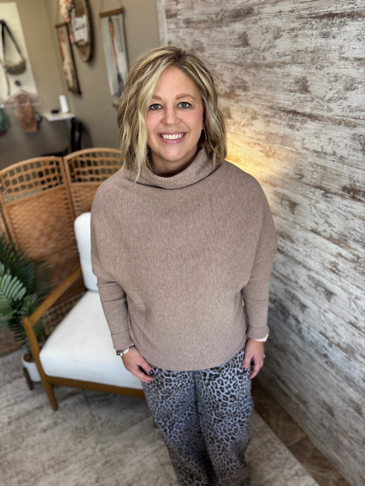 Latte Doman Sleeve Sweater