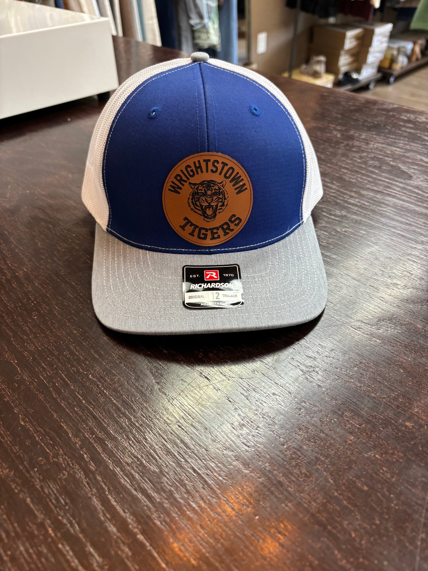 Wrightstown Royal, Grey, and White  Richardson Trucker Hat
