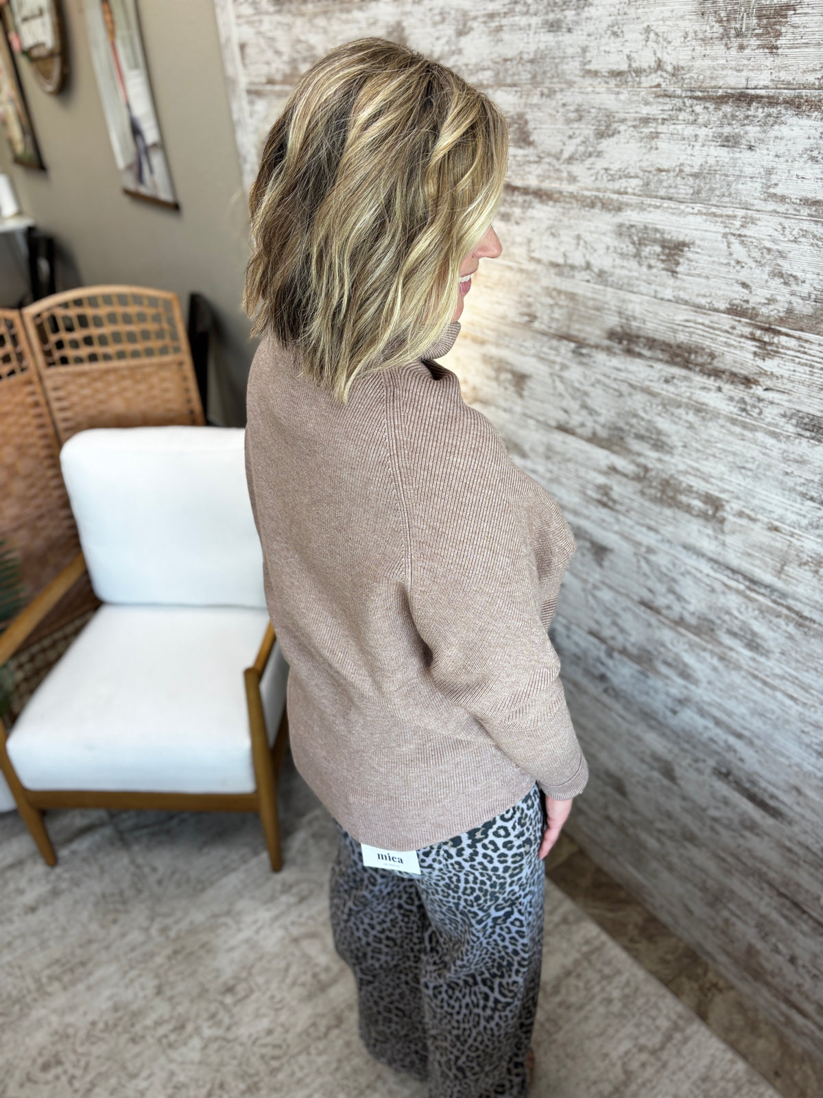 Latte Doman Sleeve Sweater