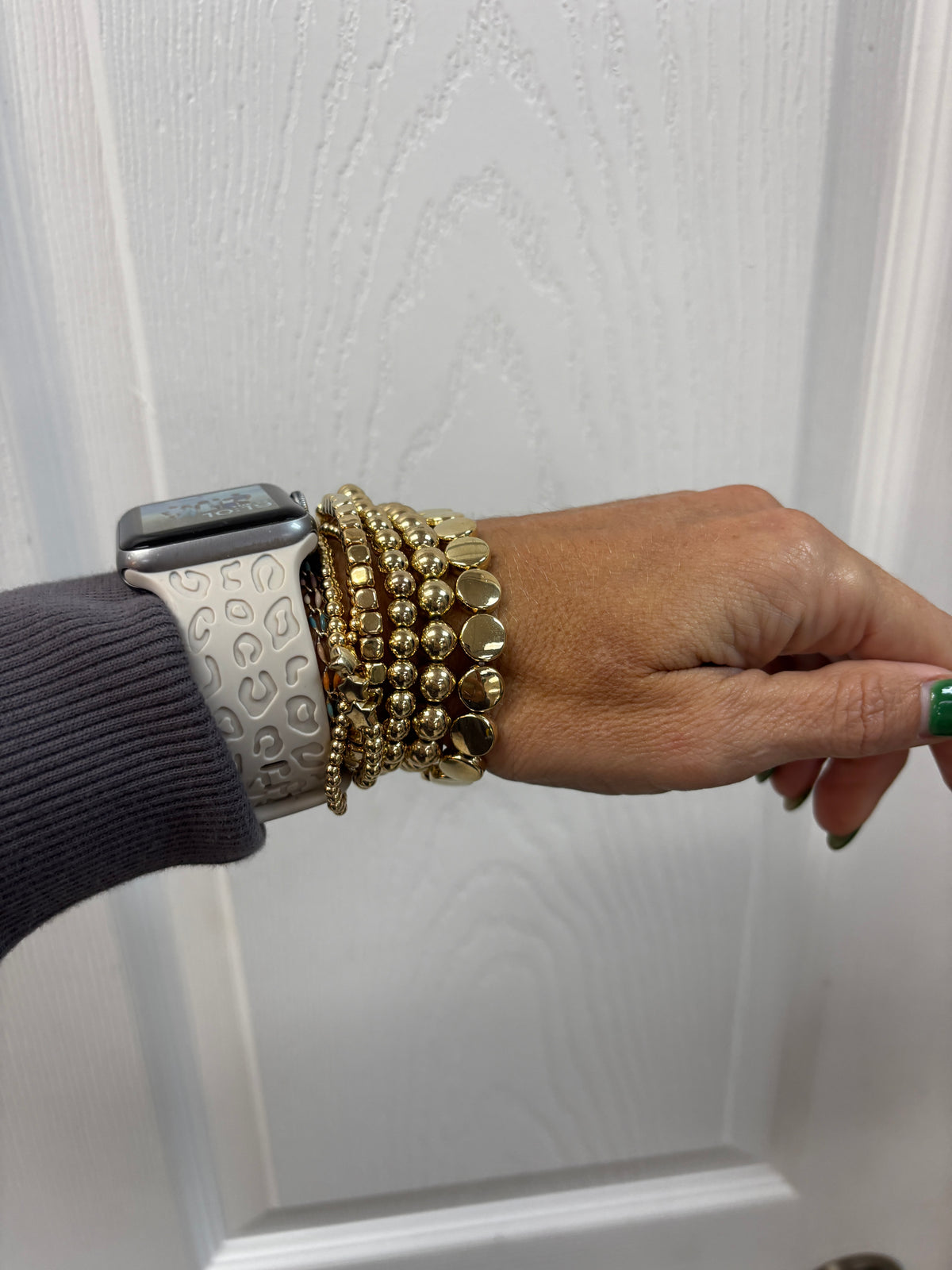 Multi Ball Chain Bead Mix Stretchable Bracelet