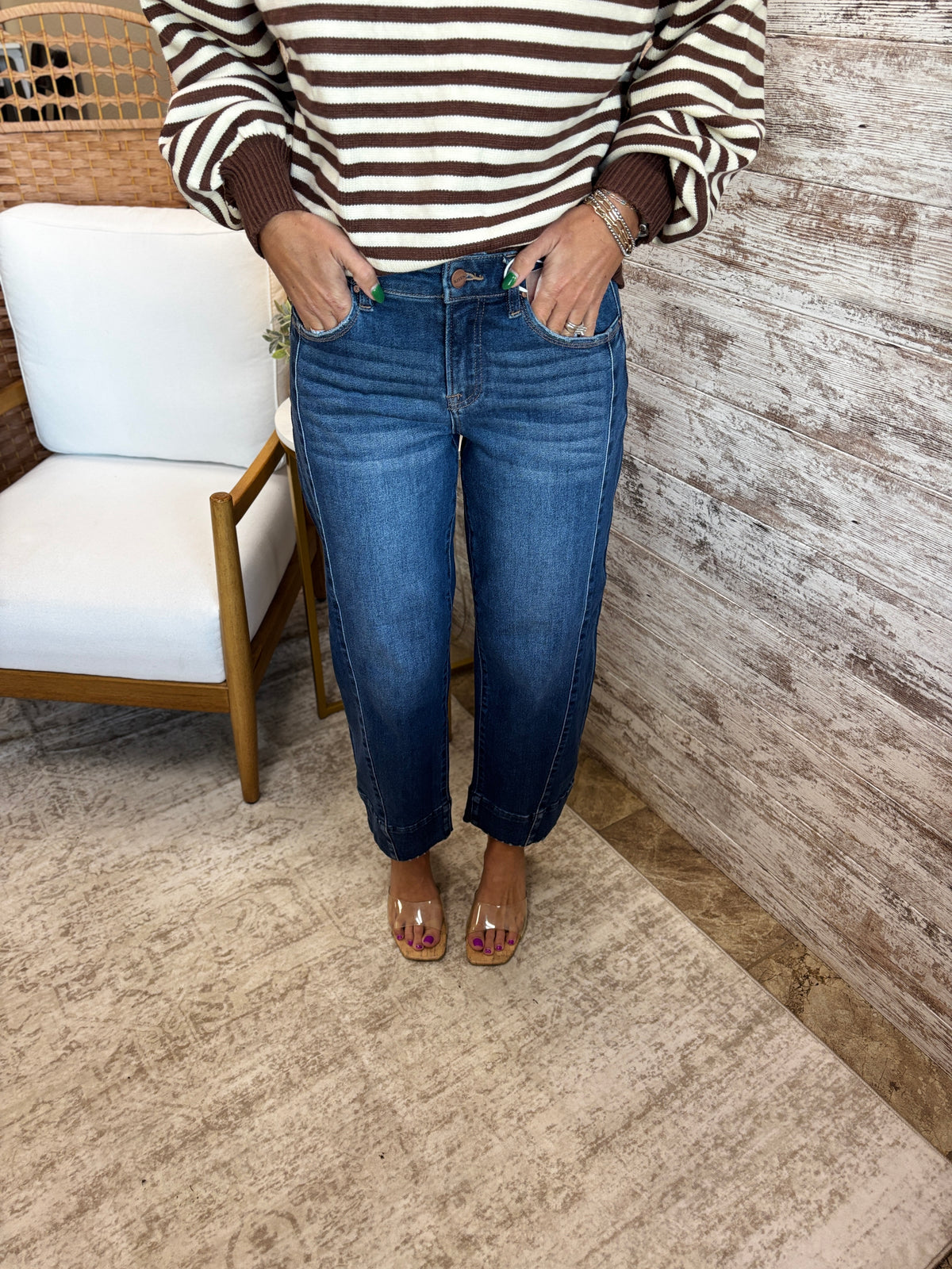 Risen Slouchy Elastic Waist Barrel Jeans PGC21559