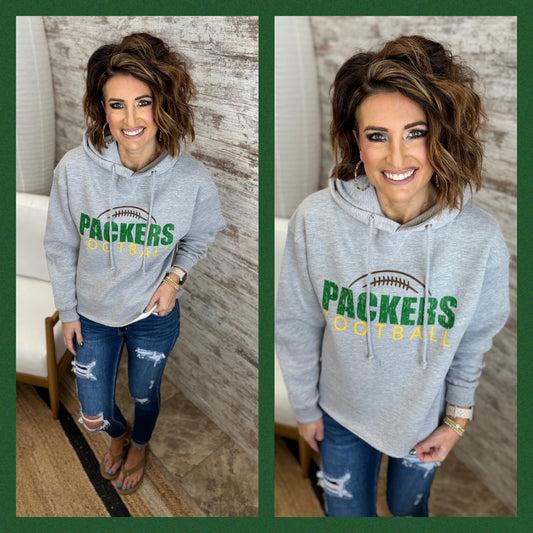 Packer Football Enza Raw Edge Hoodie