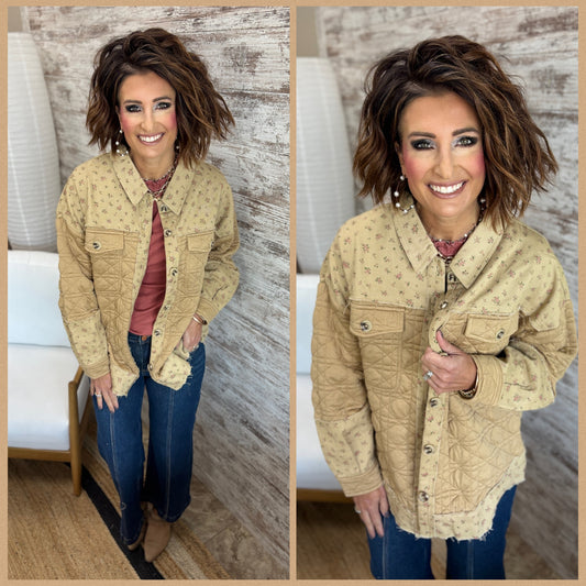Mixed Floral Button Down Shacket