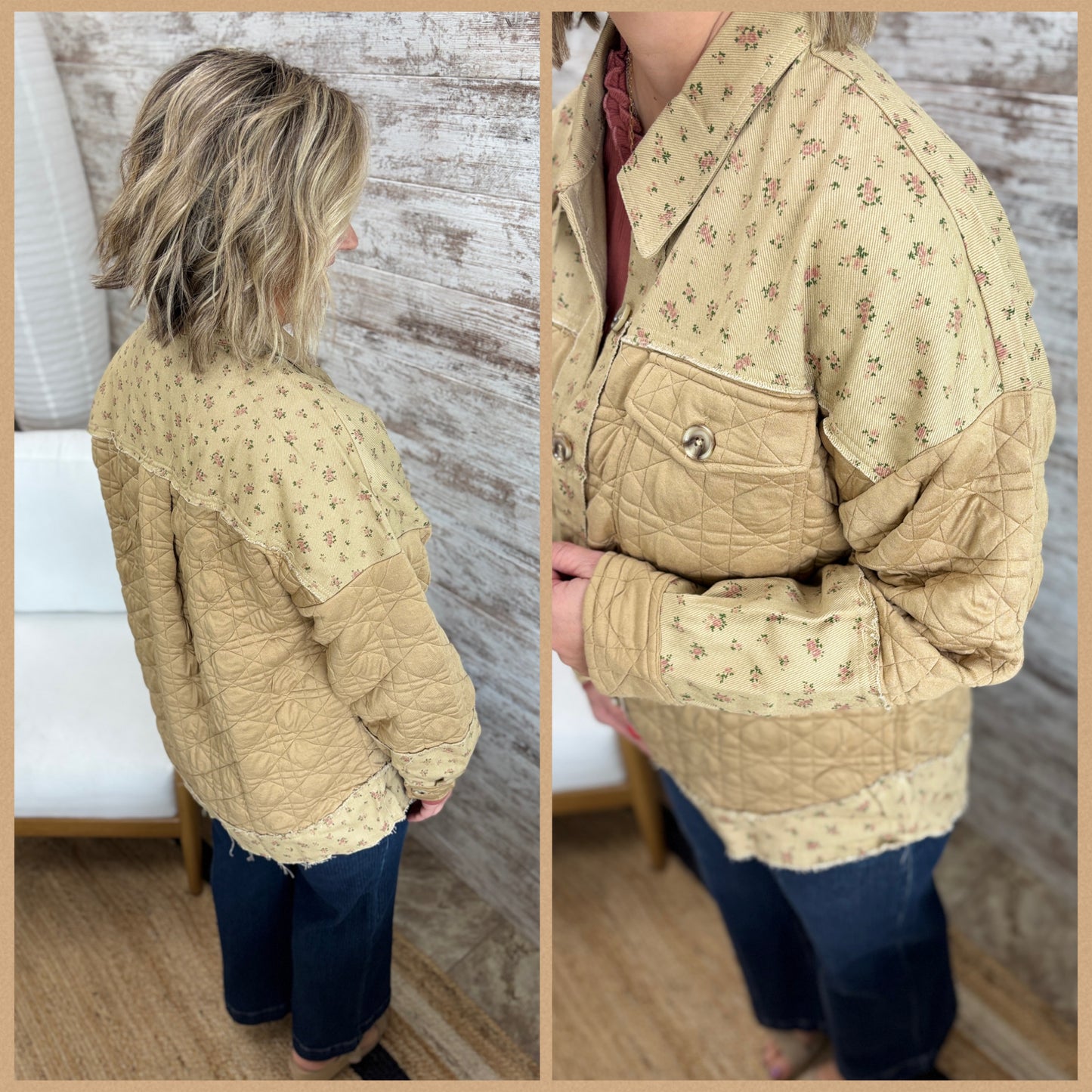 Mixed Floral Button Down Shacket