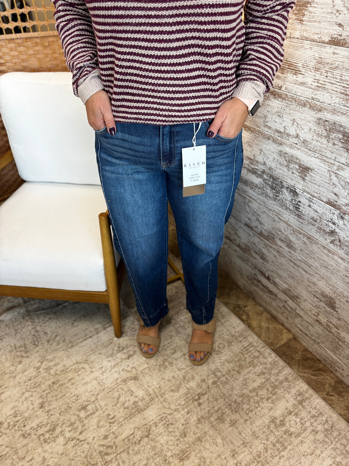 Risen Slouchy Elastic Waist Barrel Jeans PGC21559