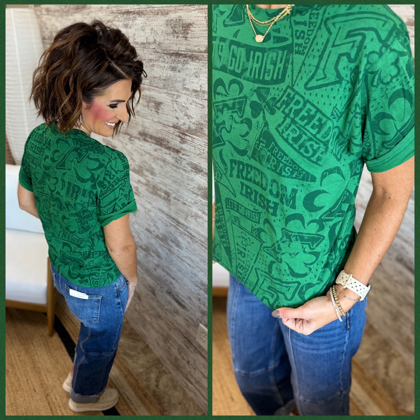 Freedom Irish Spirit Stained Tee ~ 3 Colors ~ ADULT