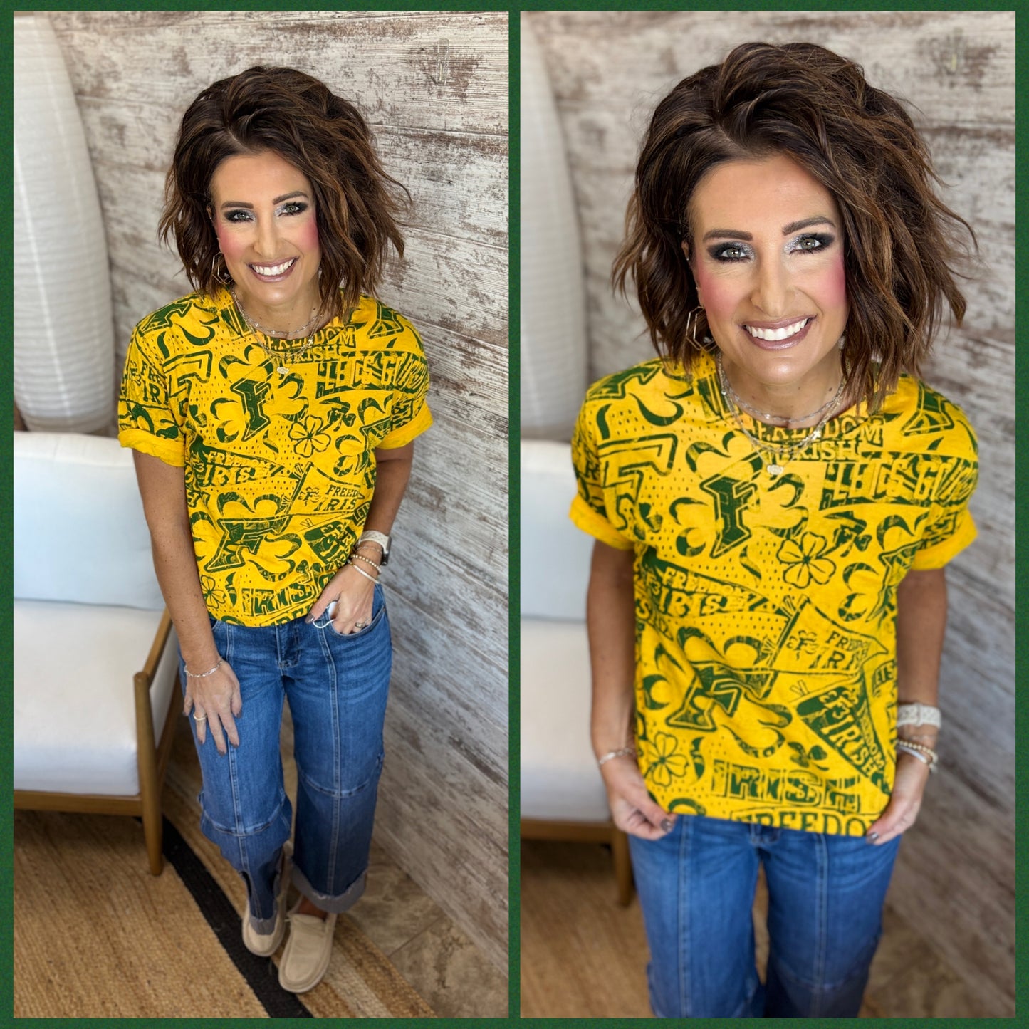 Freedom Irish Spirit Stained Tee ~ 3 Colors ~ ADULT