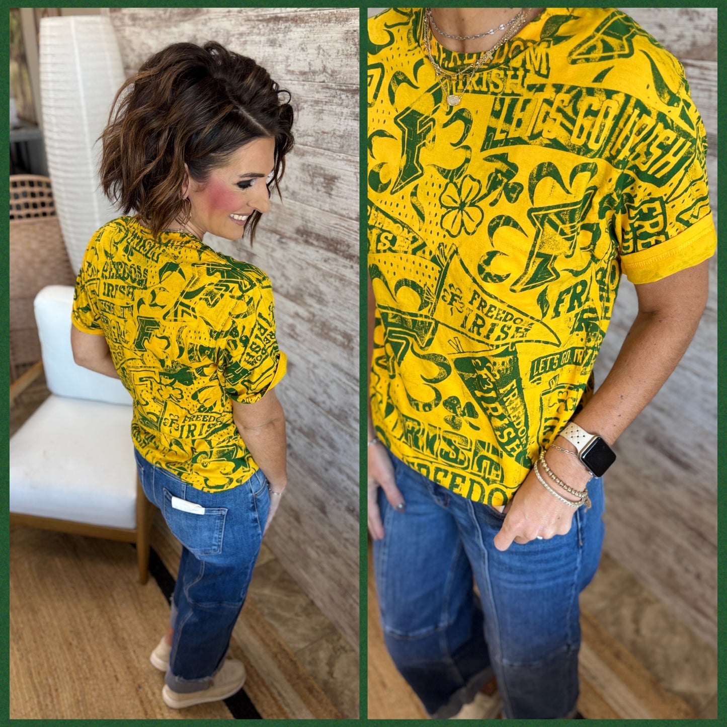 Freedom Irish Spirit Stained Tee ~ 3 Colors ~ ADULT