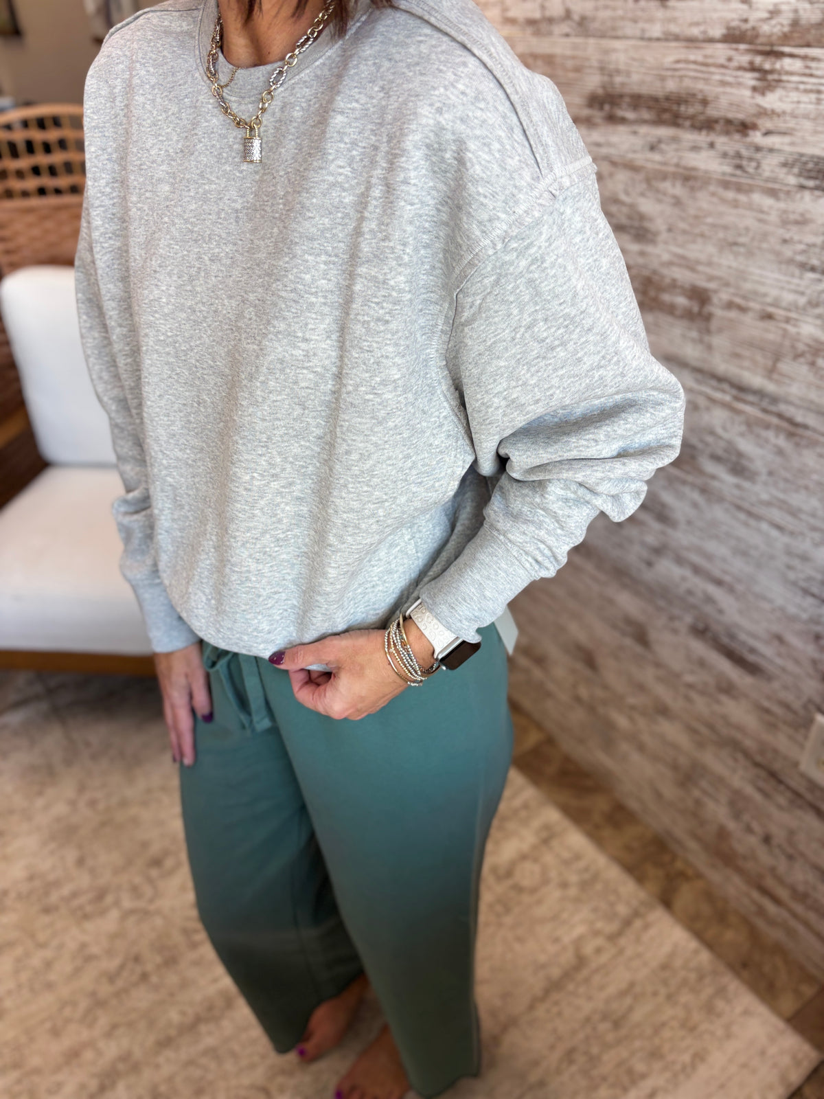 Heather Grey Crewneck Pullover