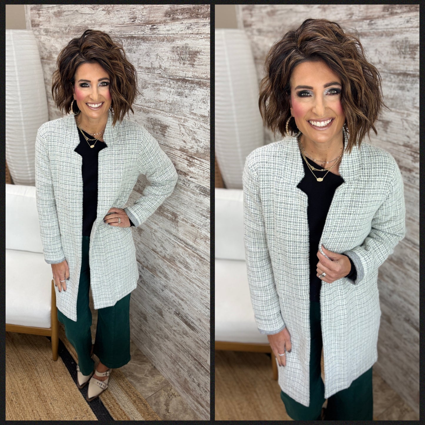 Grey Brushed Coatigan