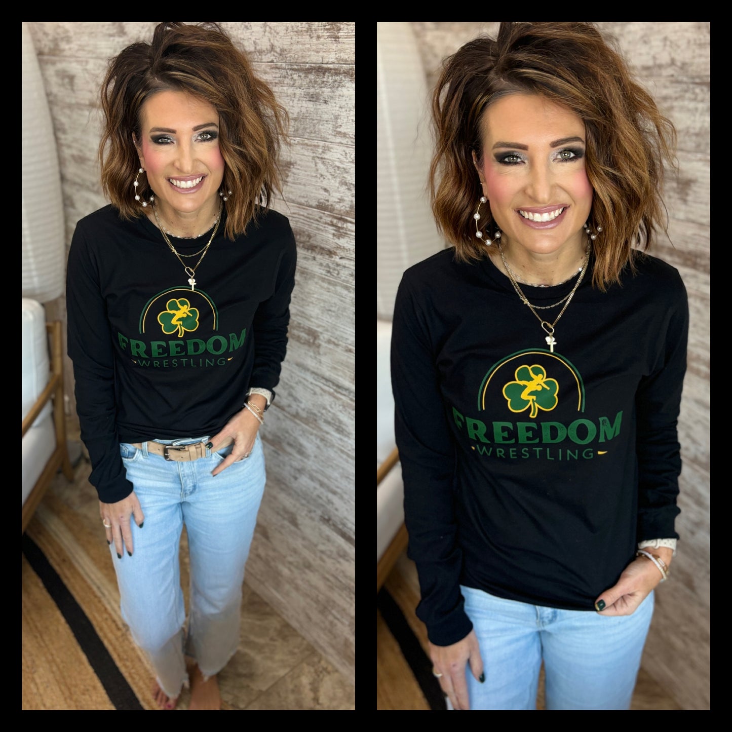 Freedom Irish Wrestling Black Bella Long Sleeve