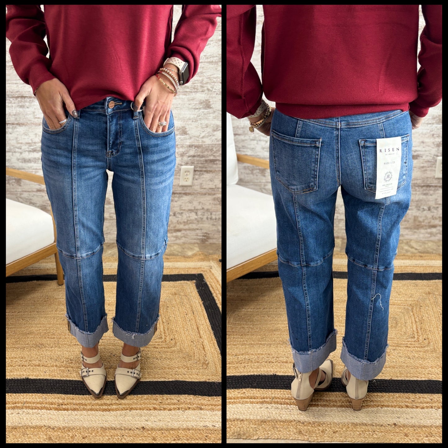 Risen Slouchy Jean with Cross Seam Detail PWC21406