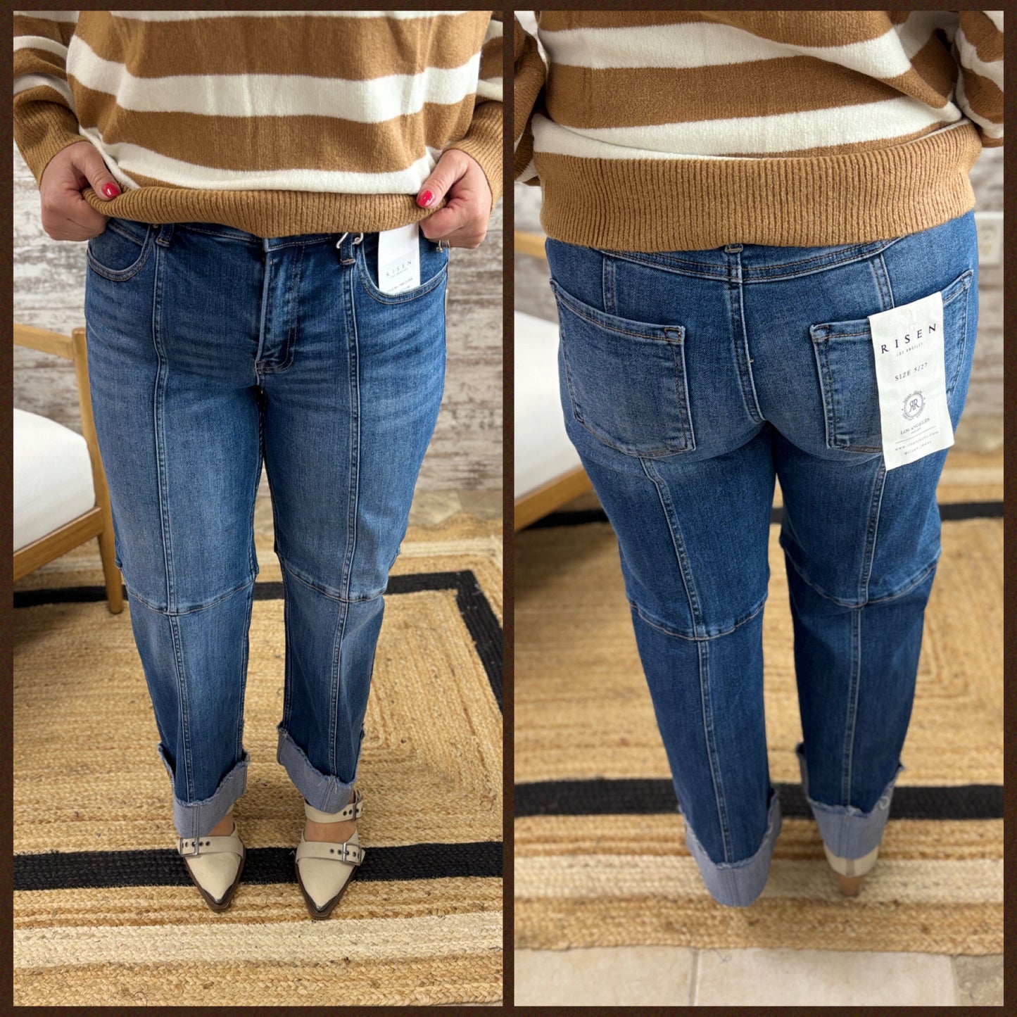 Risen Slouchy Jean with Cross Seam Detail PWC21406