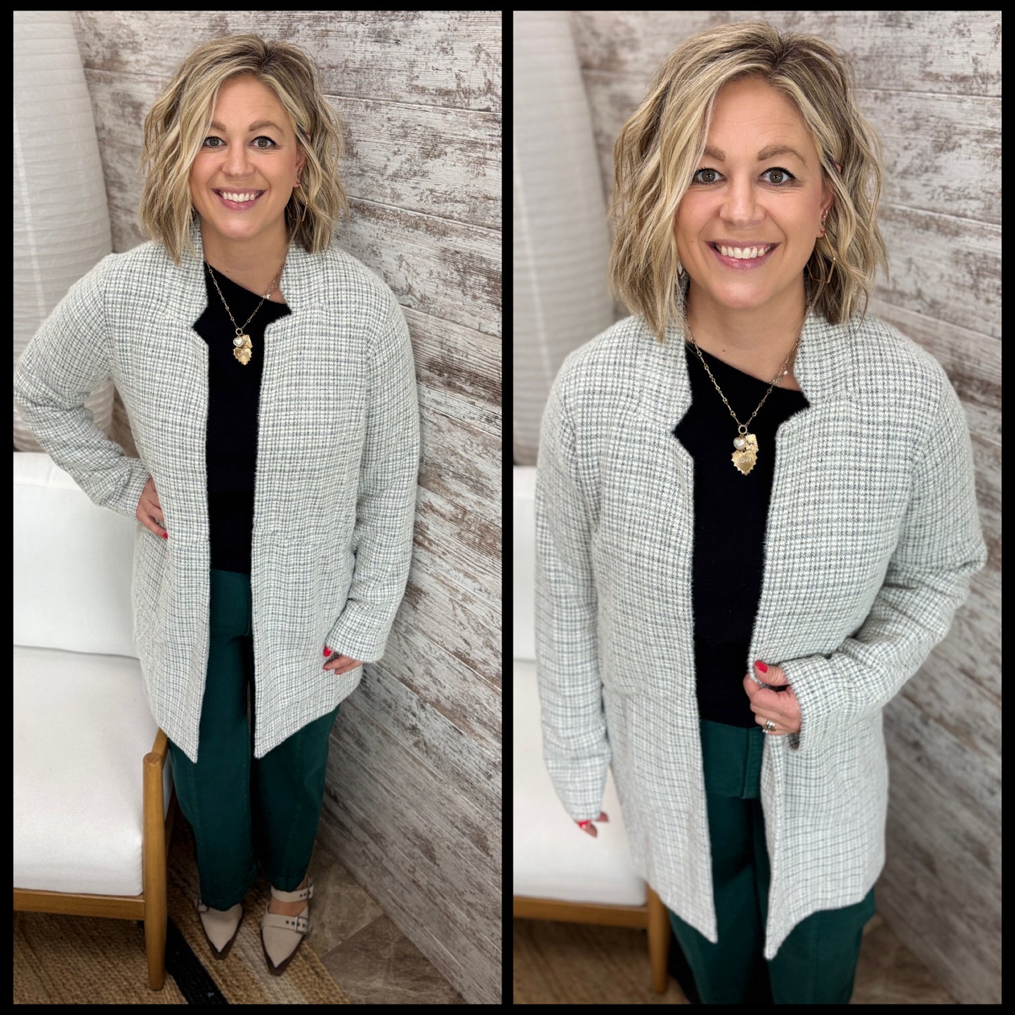 Grey Brushed Coatigan