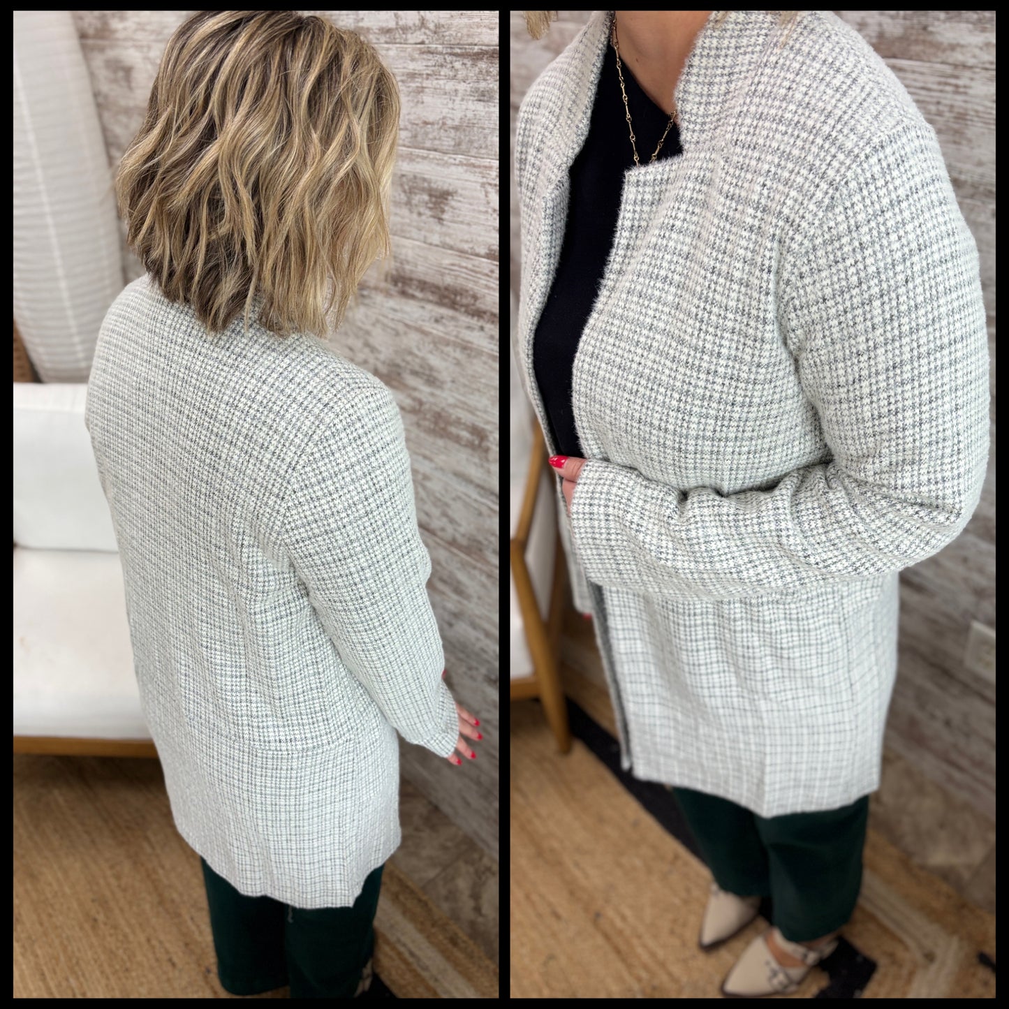 Grey Brushed Coatigan