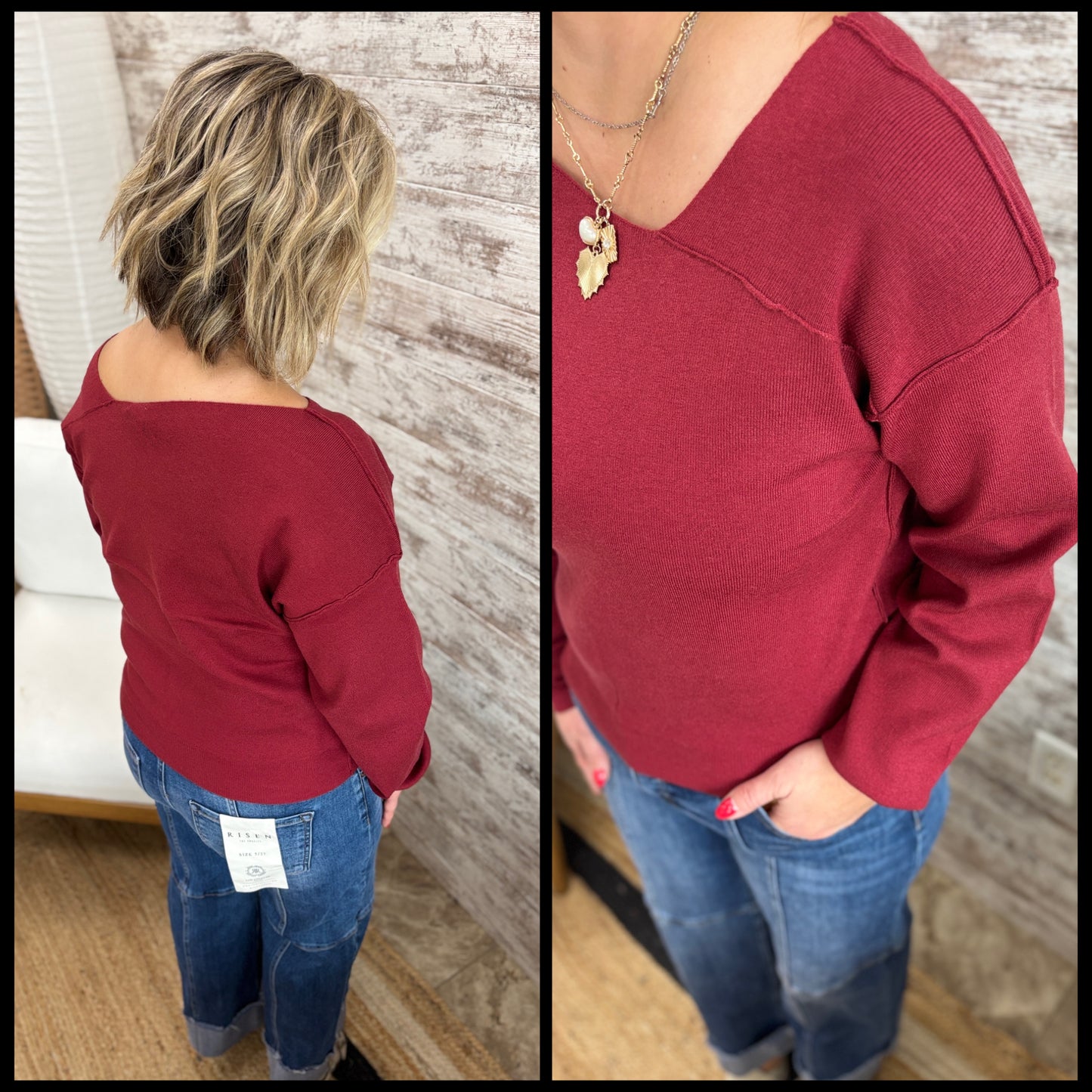 Asymmetrical Neck Sweater ~ 2 Colors