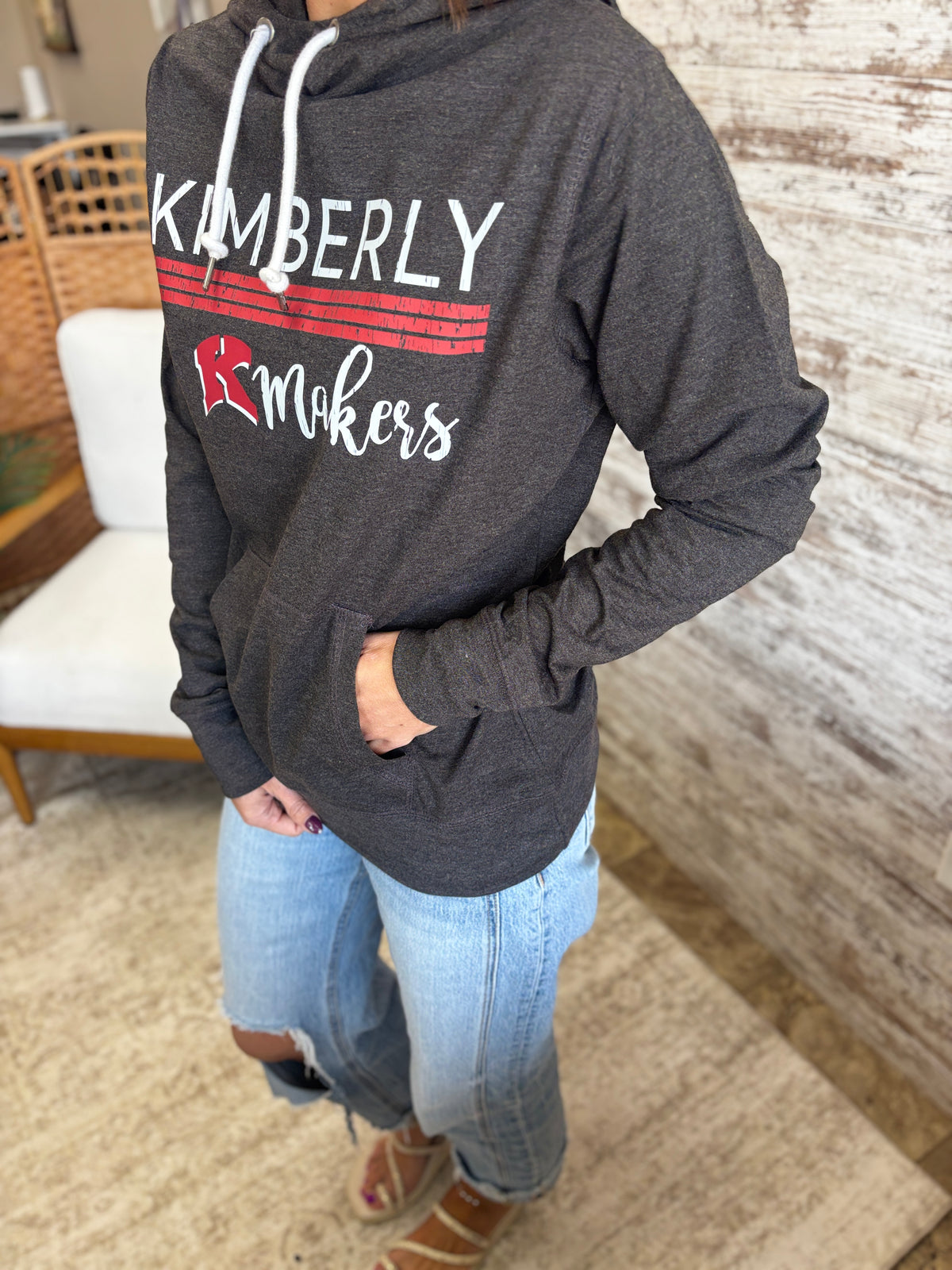 Kimberly Makers Black Heather Funnel Hoodie *Final Sale*