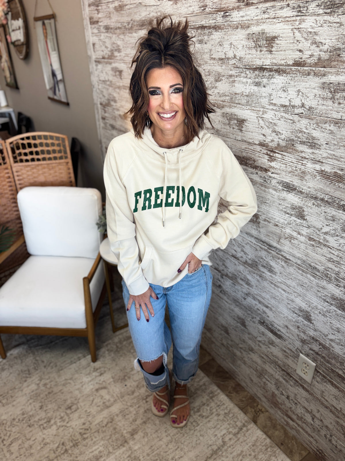 Freedom Oatmeal Enza Scuba Hoodie