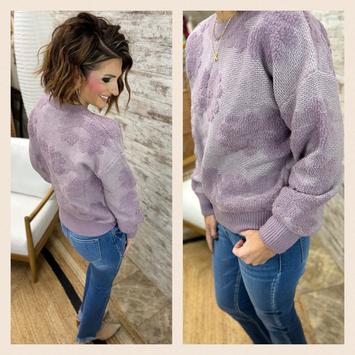 Dusty Lavendar Floral Sweater