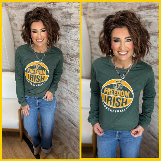 Freedom Irish Basketball Unisex Bella Canvas Long Sleeve ~ 2 Colors