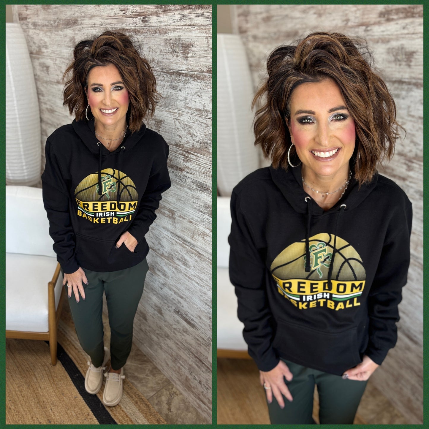 Freedom Irish Basketball Black District Hoodie ~ 2 Colors