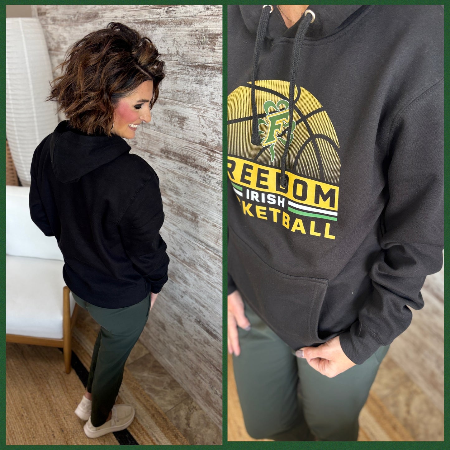 Freedom Irish Basketball Black District Hoodie ~ 2 Colors
