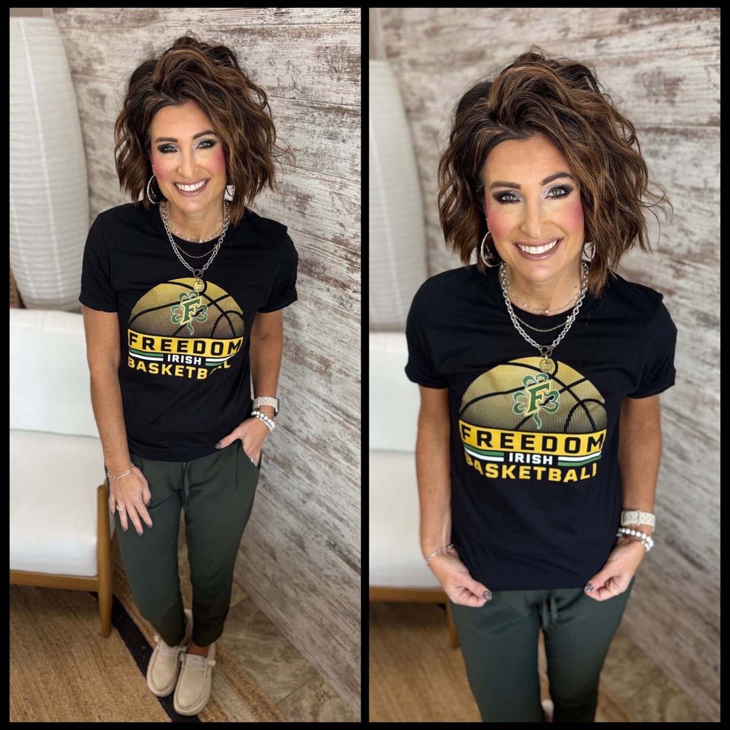 Freedom Irish Basketball Bella Tee~ Youth and Adult~ 2 Colors