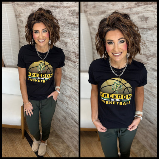 Freedom Irish Basketball Bella Tee~ Youth and Adult~ 2 Colors