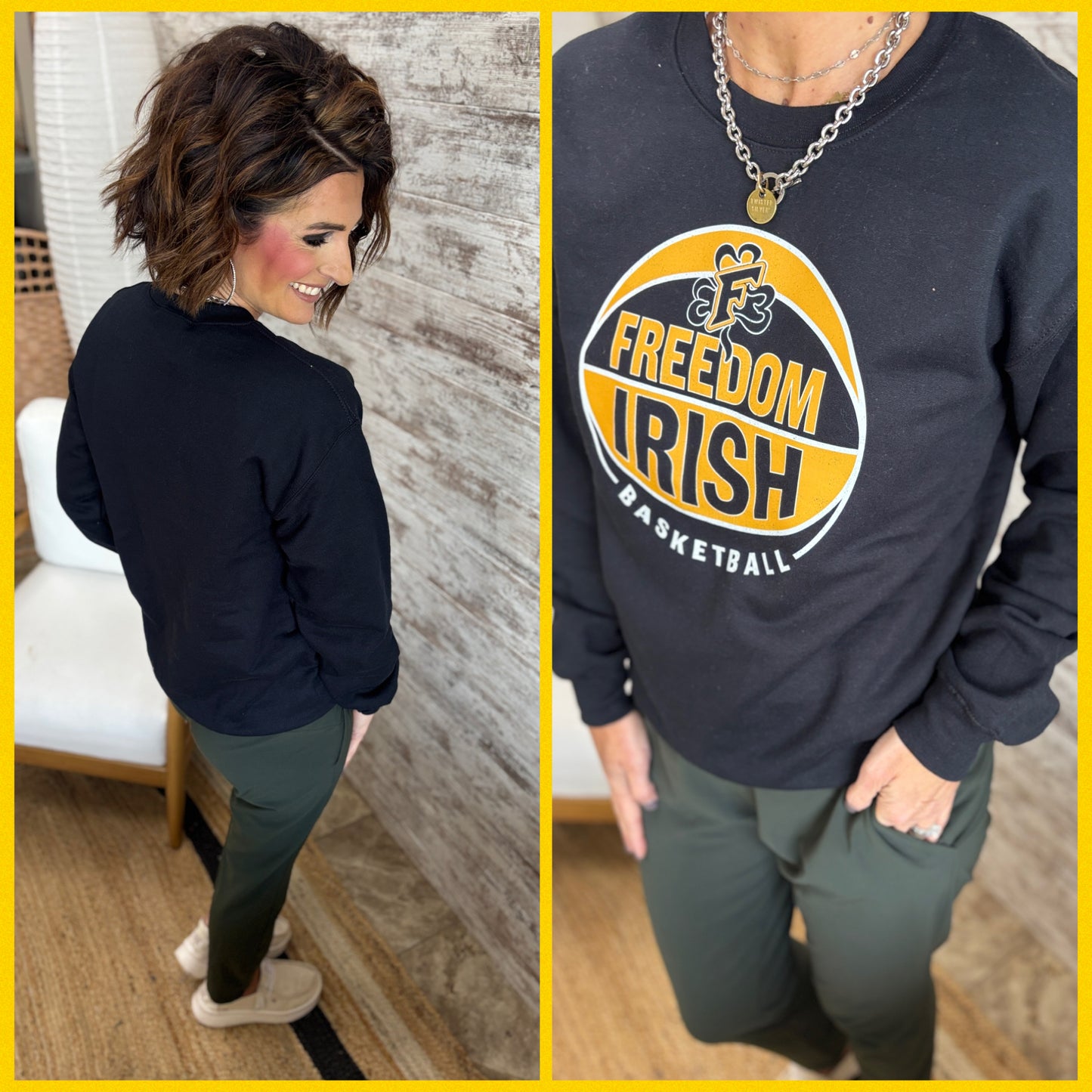 Freedom Irish Basketball Black Gildan Crew ~ Adult and Youth