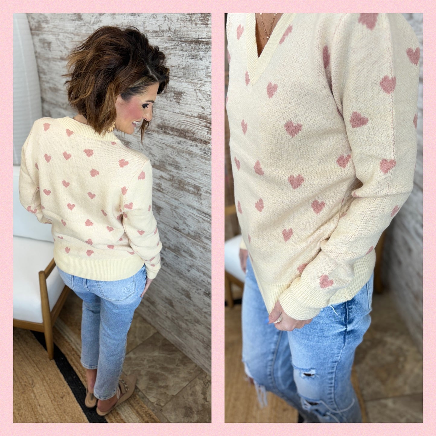 Heart Sweater Top~2 Colors