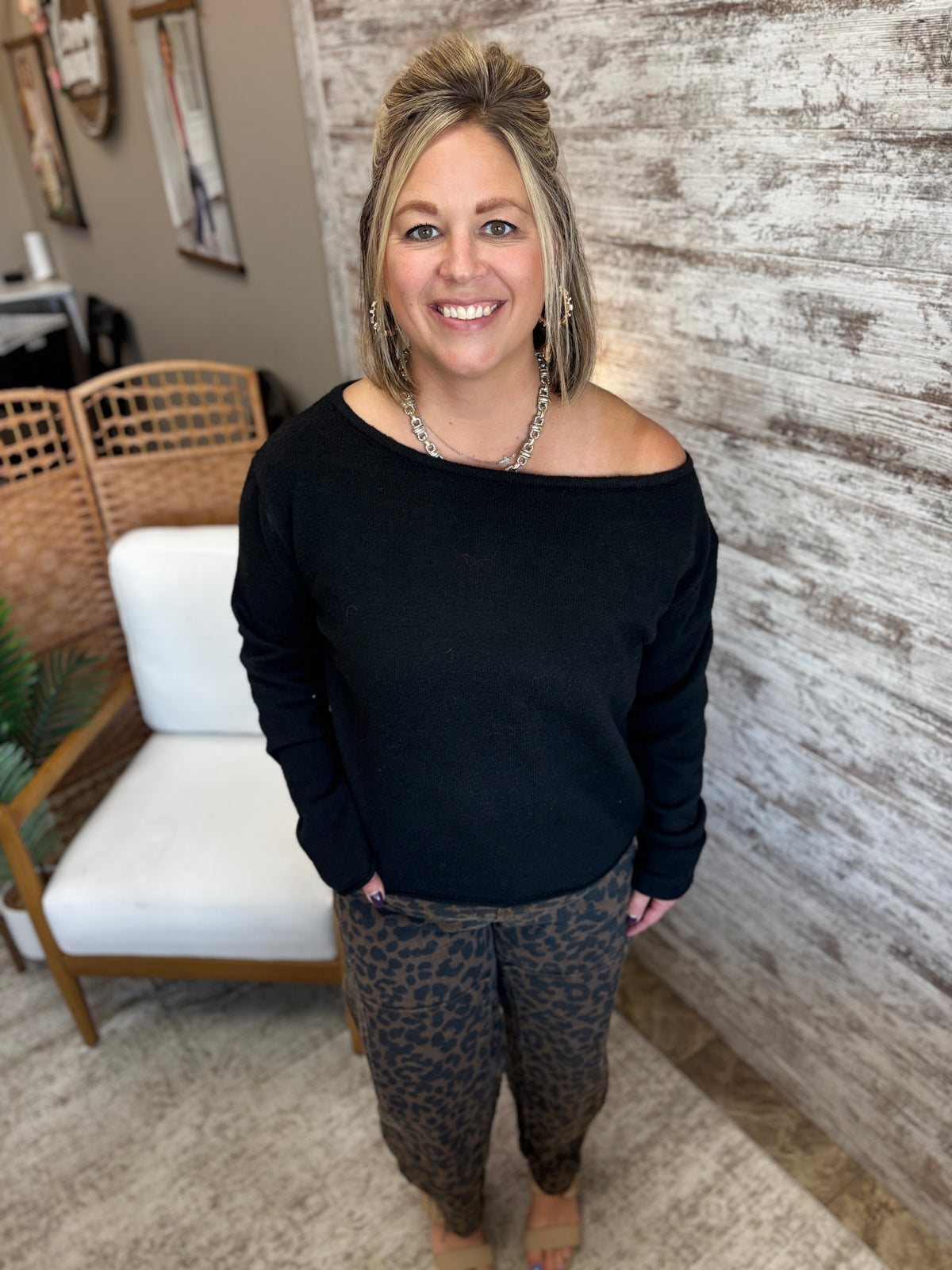 Black Off The Shoulder Sweater