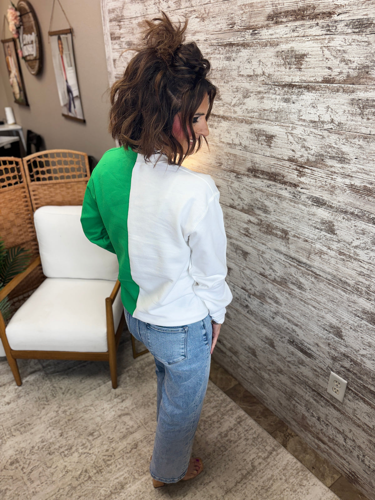 Freedom Irish Two Tone Gildan Kelly Green/White Crew