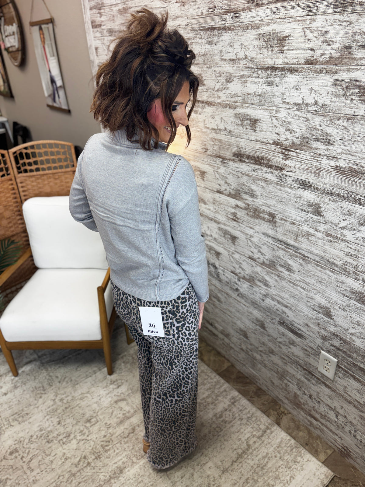 H Grey Half Zip Pullover