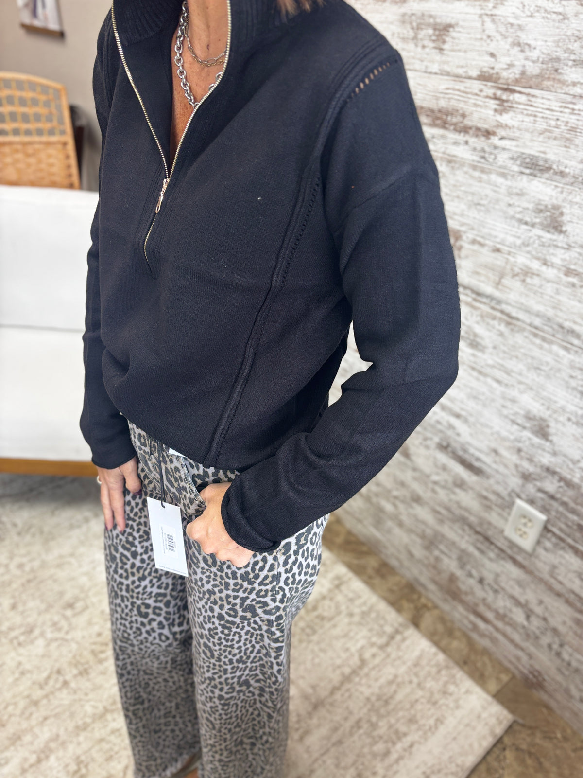 Black Half Zip Pullover
