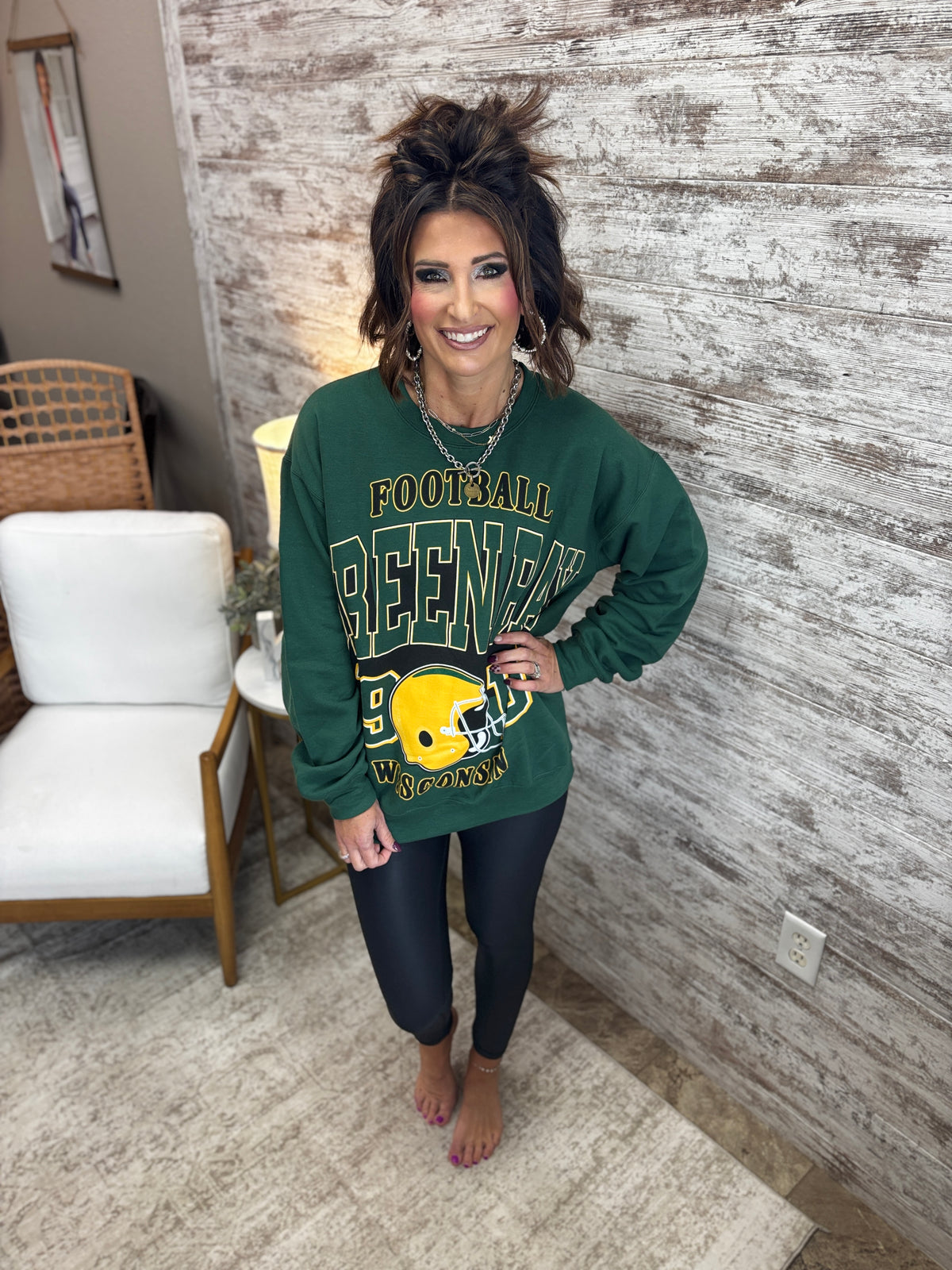 Green Bay Oversized Print Sweatshirt