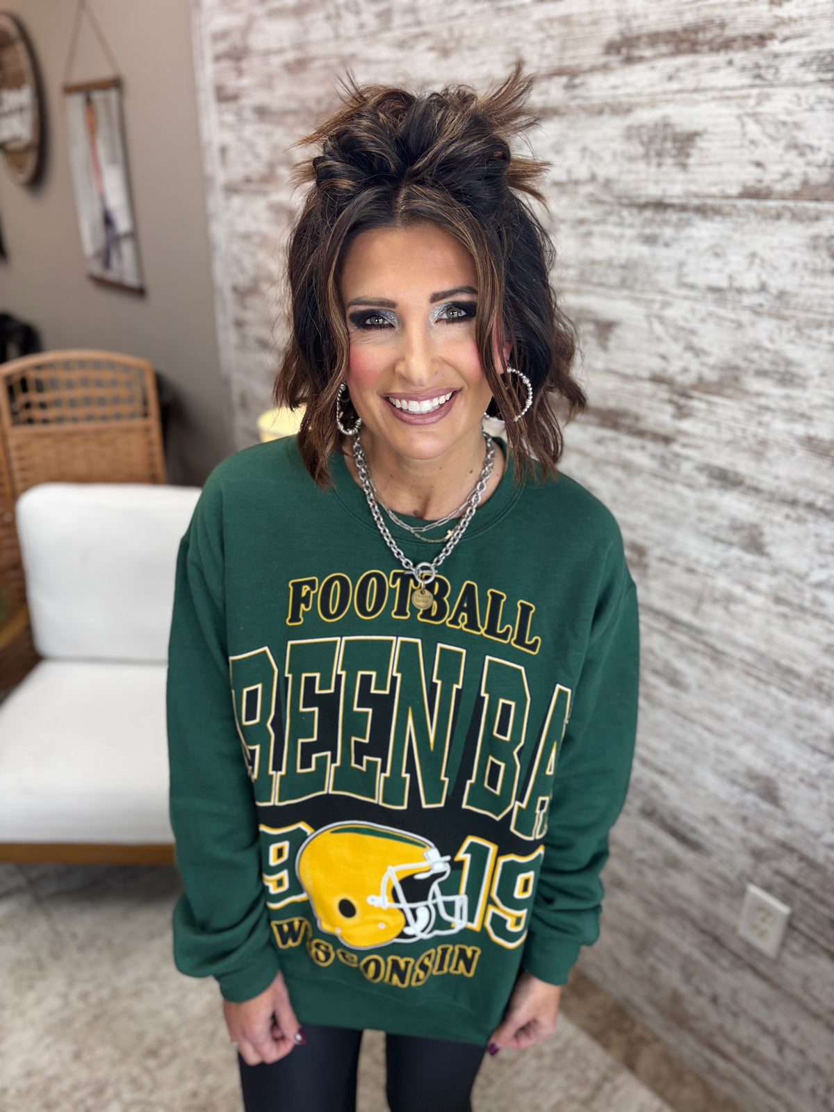 Green Bay Oversized Print Sweatshirt