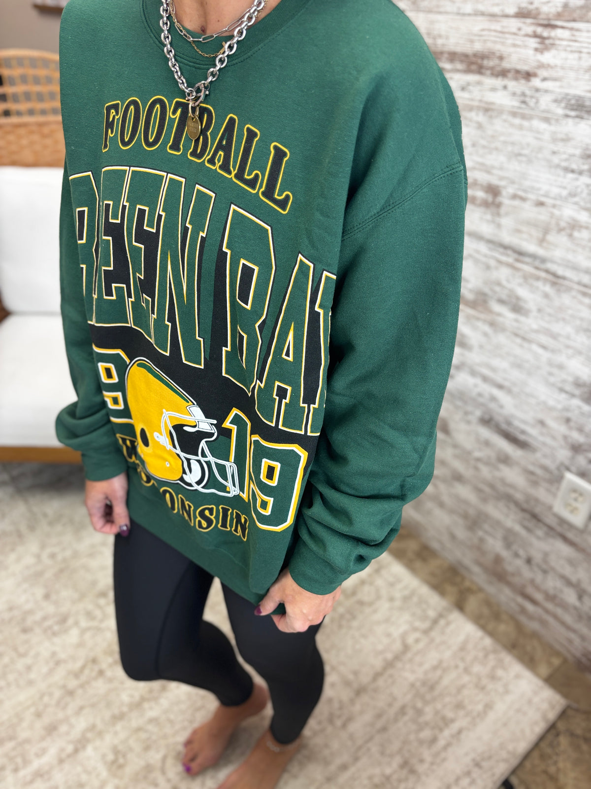 Green Bay Oversized Print Sweatshirt