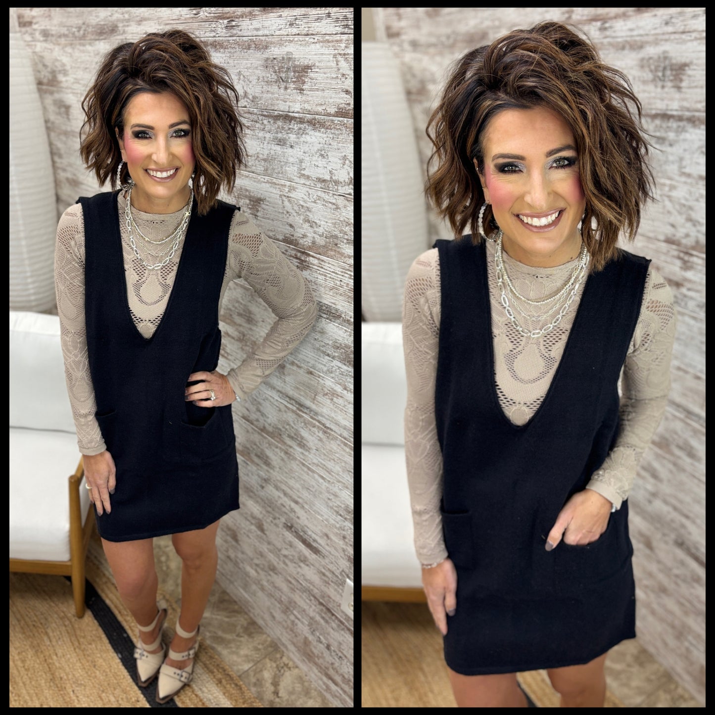 Black Knit Sleeveless Mini Dress