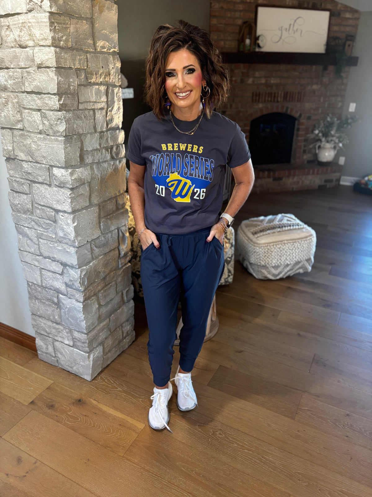Brewer World Series Comfort Colors Charcoal Tee~ Adult and Youth
