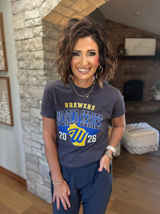 Brewer World Series Comfort Colors Charcoal Tee~ Adult and Youth**SECOND ROUND, BUYER BEWARE THESE WON'T BE READY UNTIL 10/27/26 OR LATER**