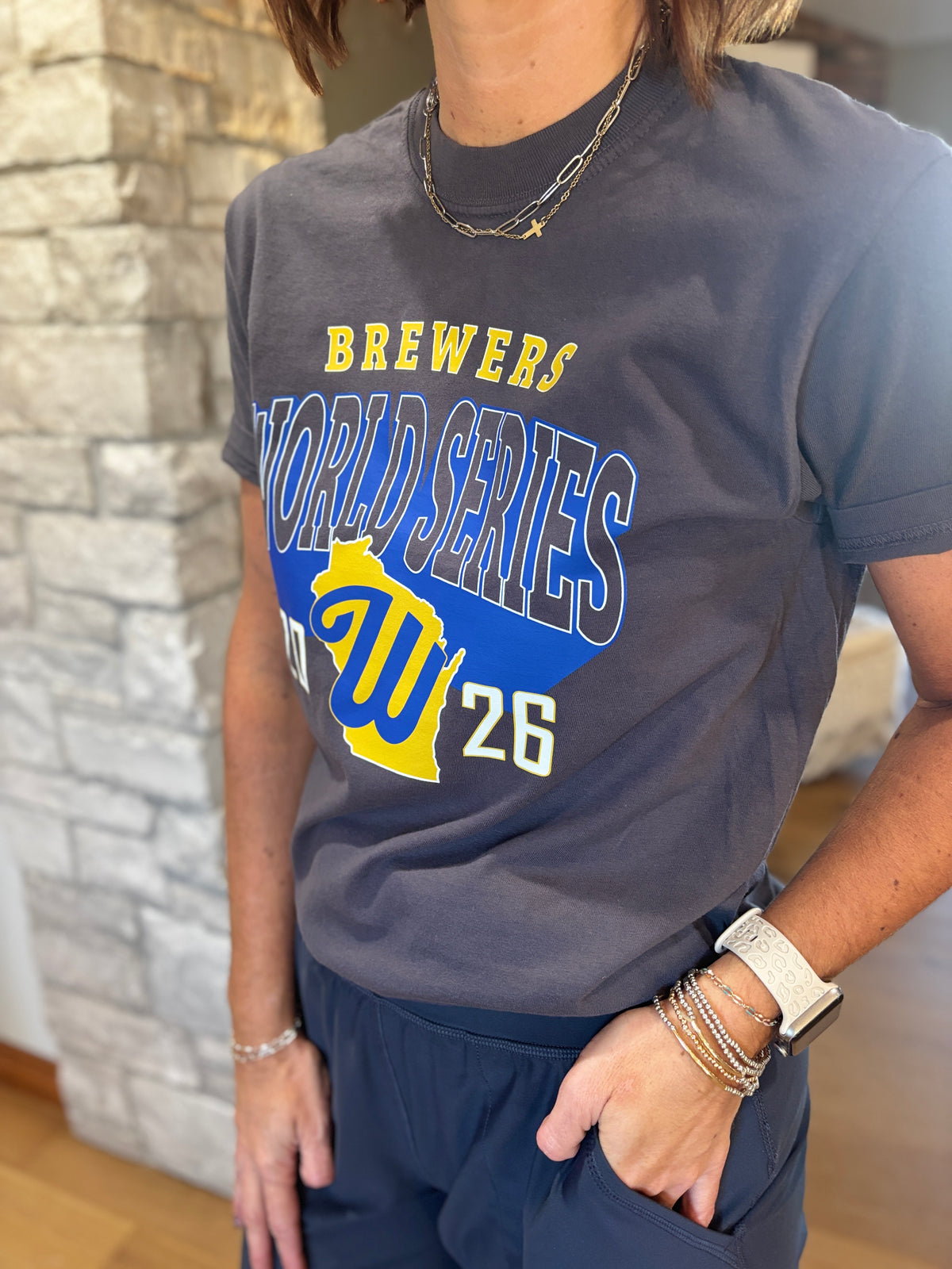 Brewer World Series Comfort Colors Charcoal Tee~ Adult and Youth
