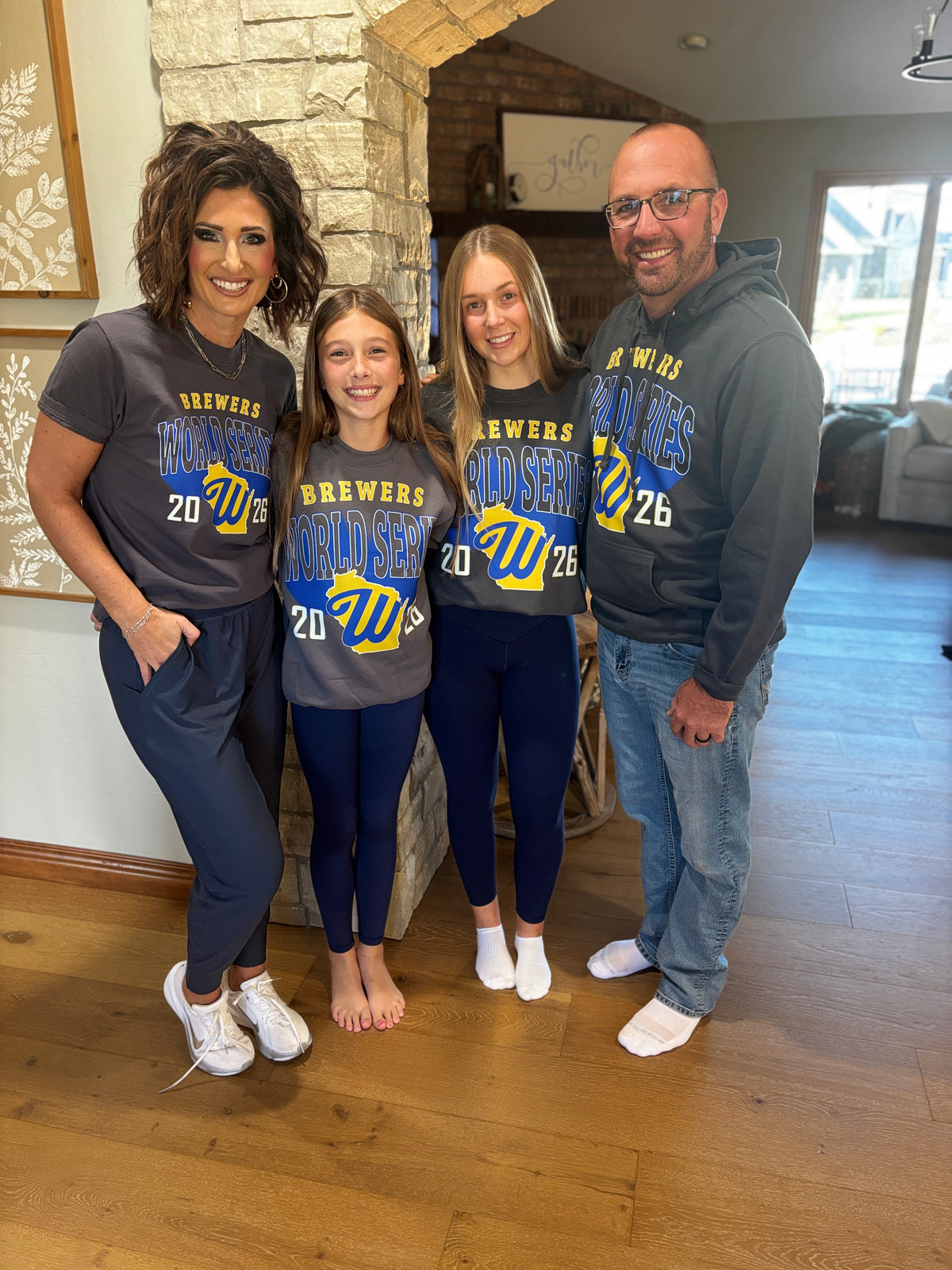 Brewers World Series Large Print Charcoal District V.I.T Fleece Hoodie~ Unisex~