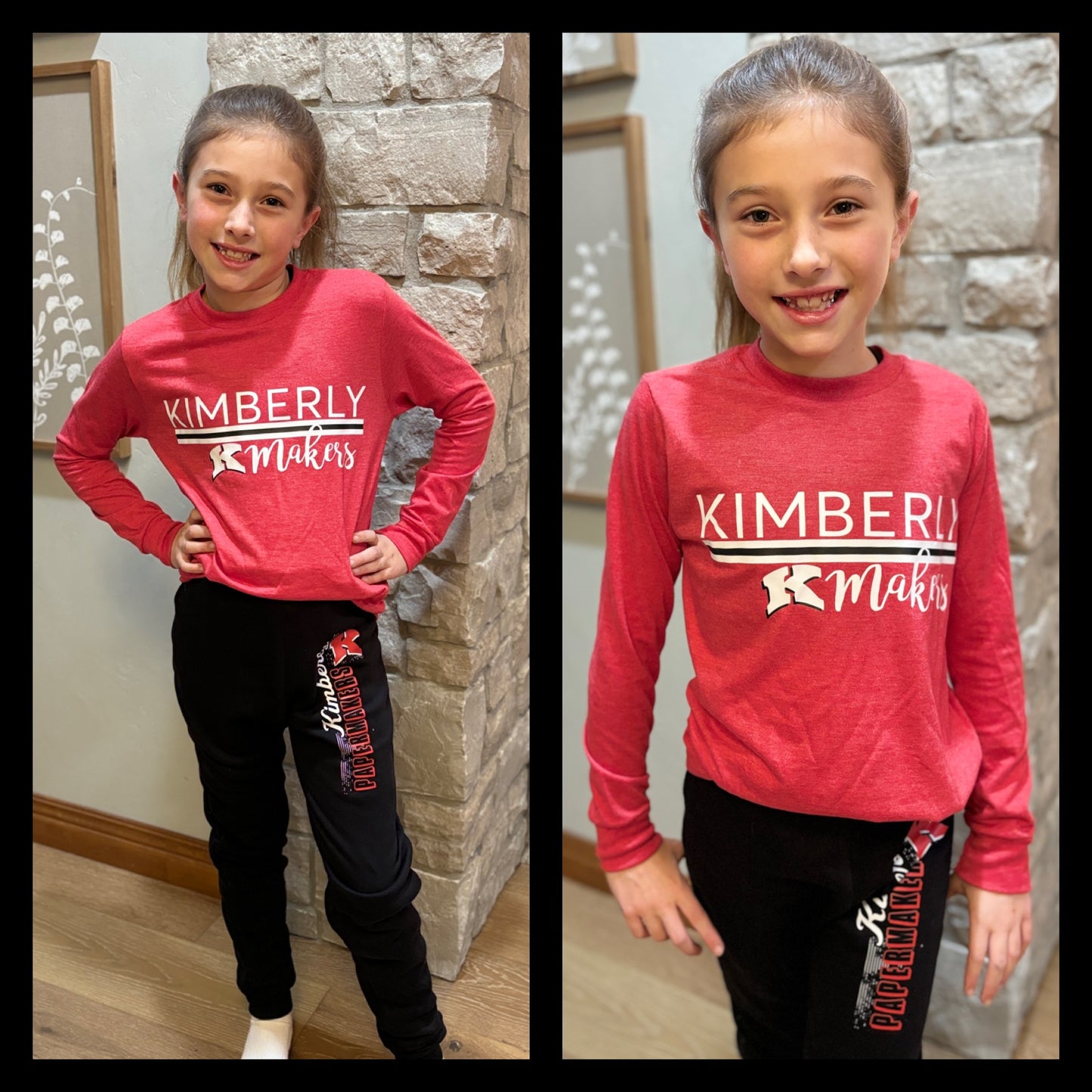Kimberly Makers Youth Heather Red Long Sleeve