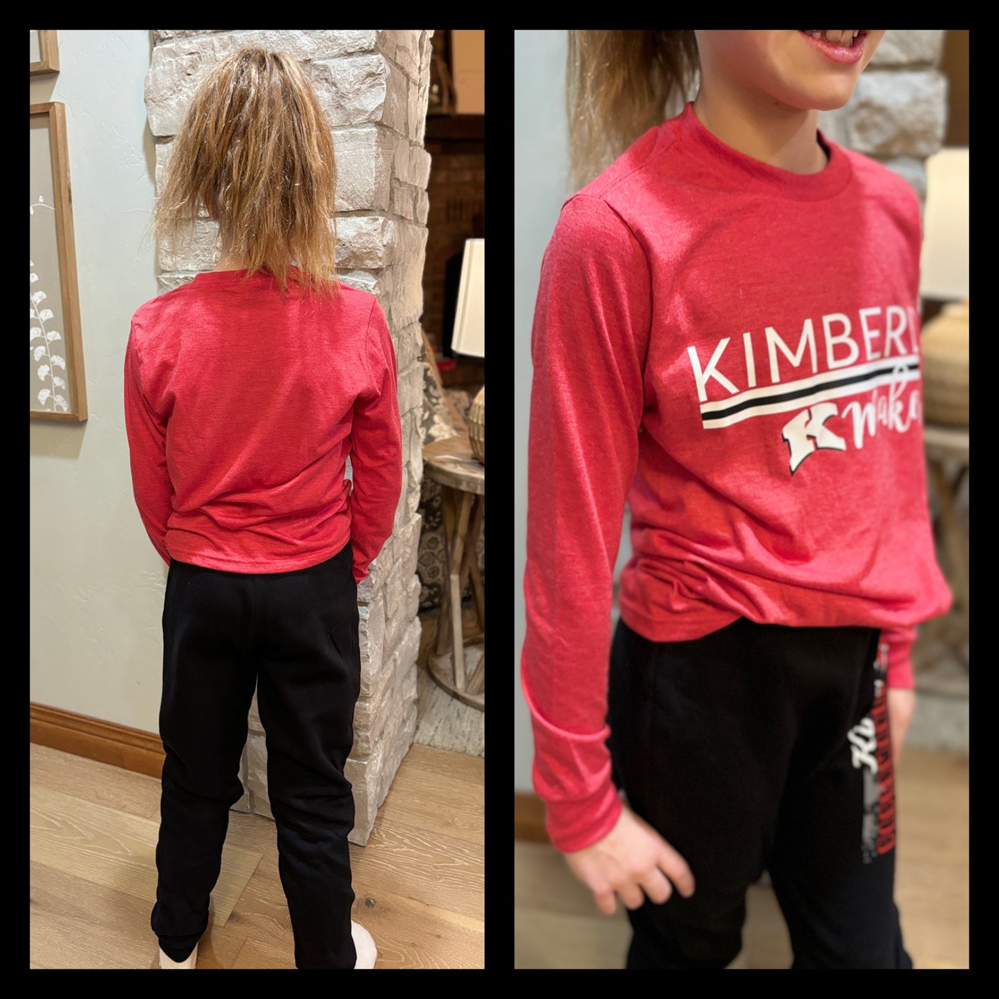 Kimberly Makers Youth Heather Red Long Sleeve