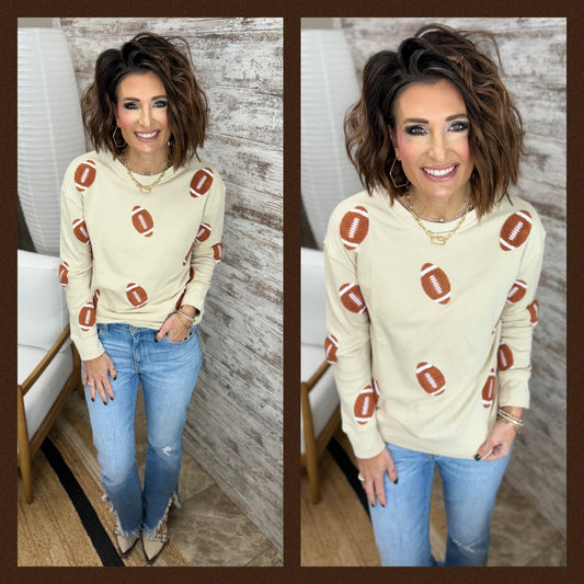 Tan Football Sweatshirt