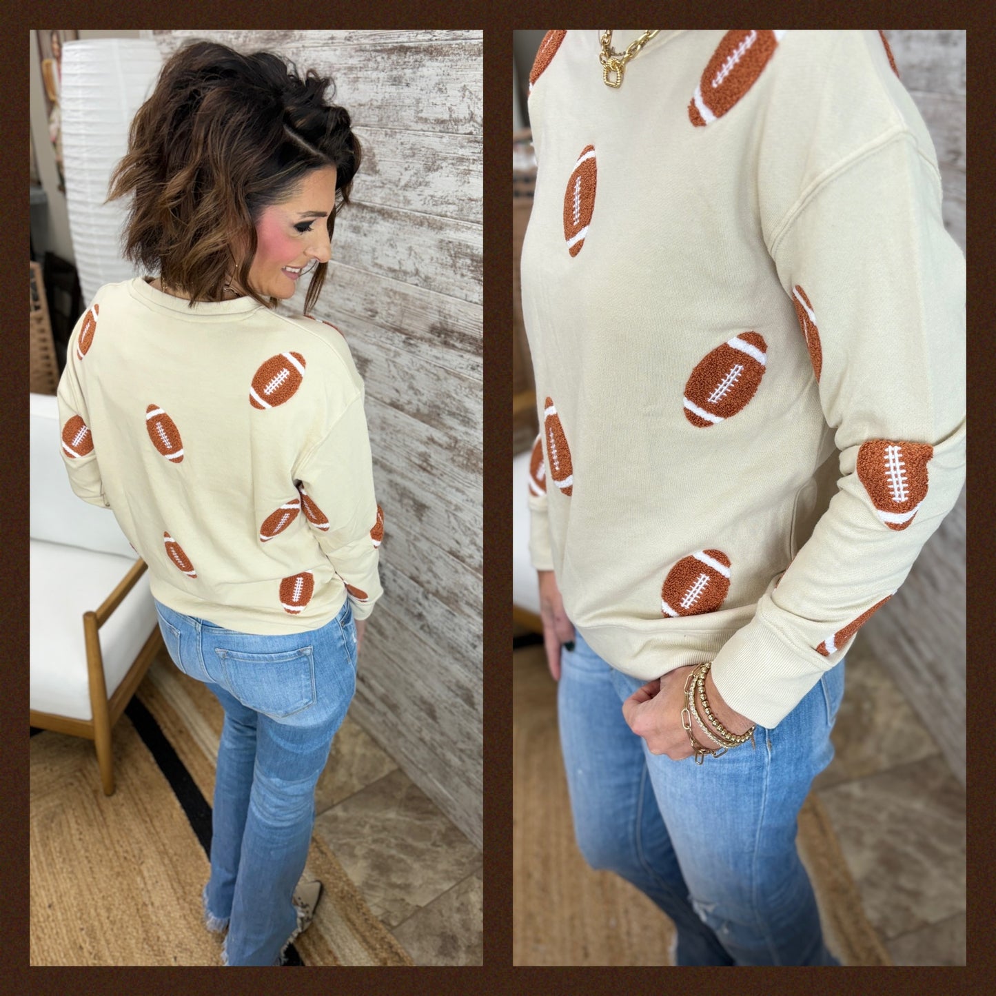 Tan Football Sweatshirt