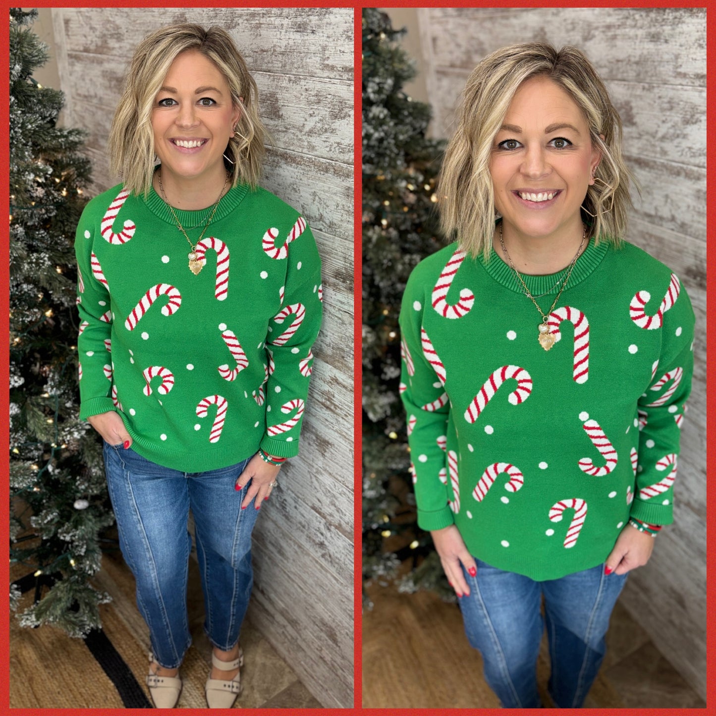 Christmas Candy Cane Sweater ~ 2 Colors