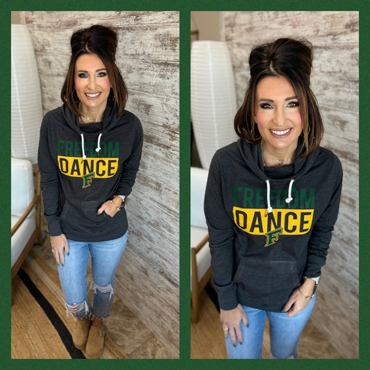 Freedom Dance Dark Heather Enza Funnel Hoodie